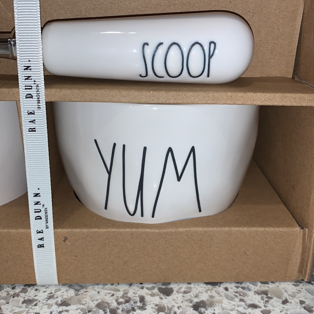 Rae Dunn “Sweet & Yum” Bowls w/Ice Cream Scoop - Picture 3 of 4